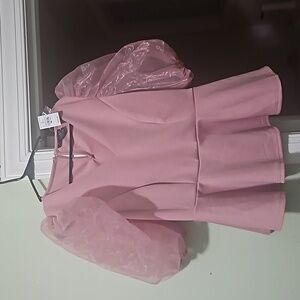 Puff Sleeve V-Neck Peplum Top